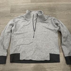 Halcyon Heather Gray Quarter zip Long Sleeve Sweater | Size L